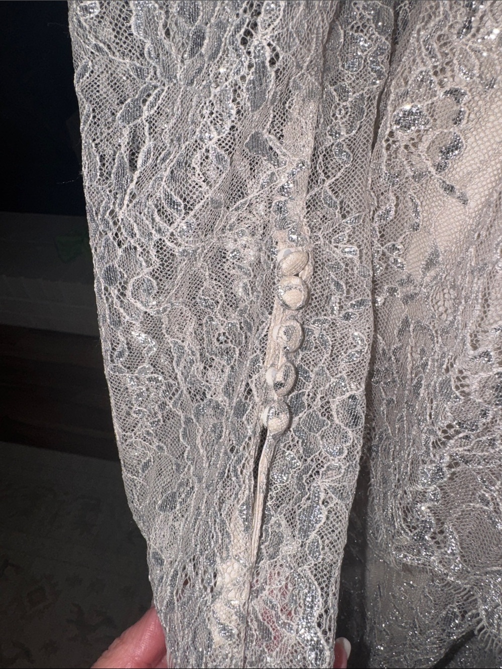 NWT ANTONIO MELANI x Born on Fifth White Lace Tiered Maxi Dress with Long Sleeve - Picture 8 of 14
